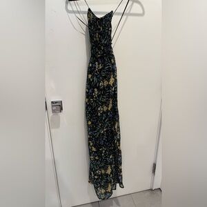Astr Black and Blue Floral Dress